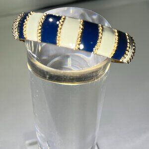 Kate Spade Harbor Lights Stripe Bracelet Navy & Ivory Striped Bangle